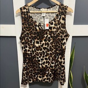Brittany Black Leopard Print Tank Top